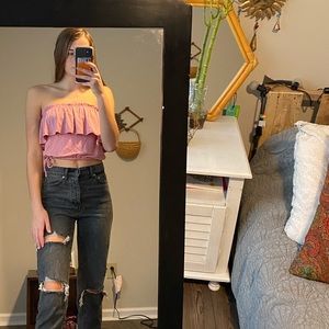 Abercrombie & Fitch strapless cropped tank